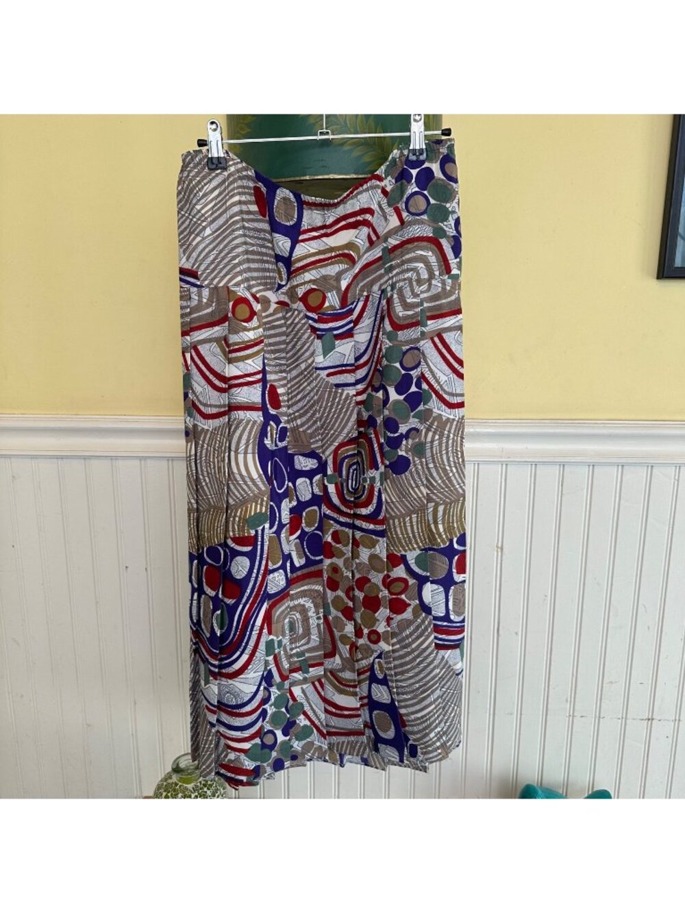 Vintage Plus Size Skirt pleated maxi Skirt Stretch waist